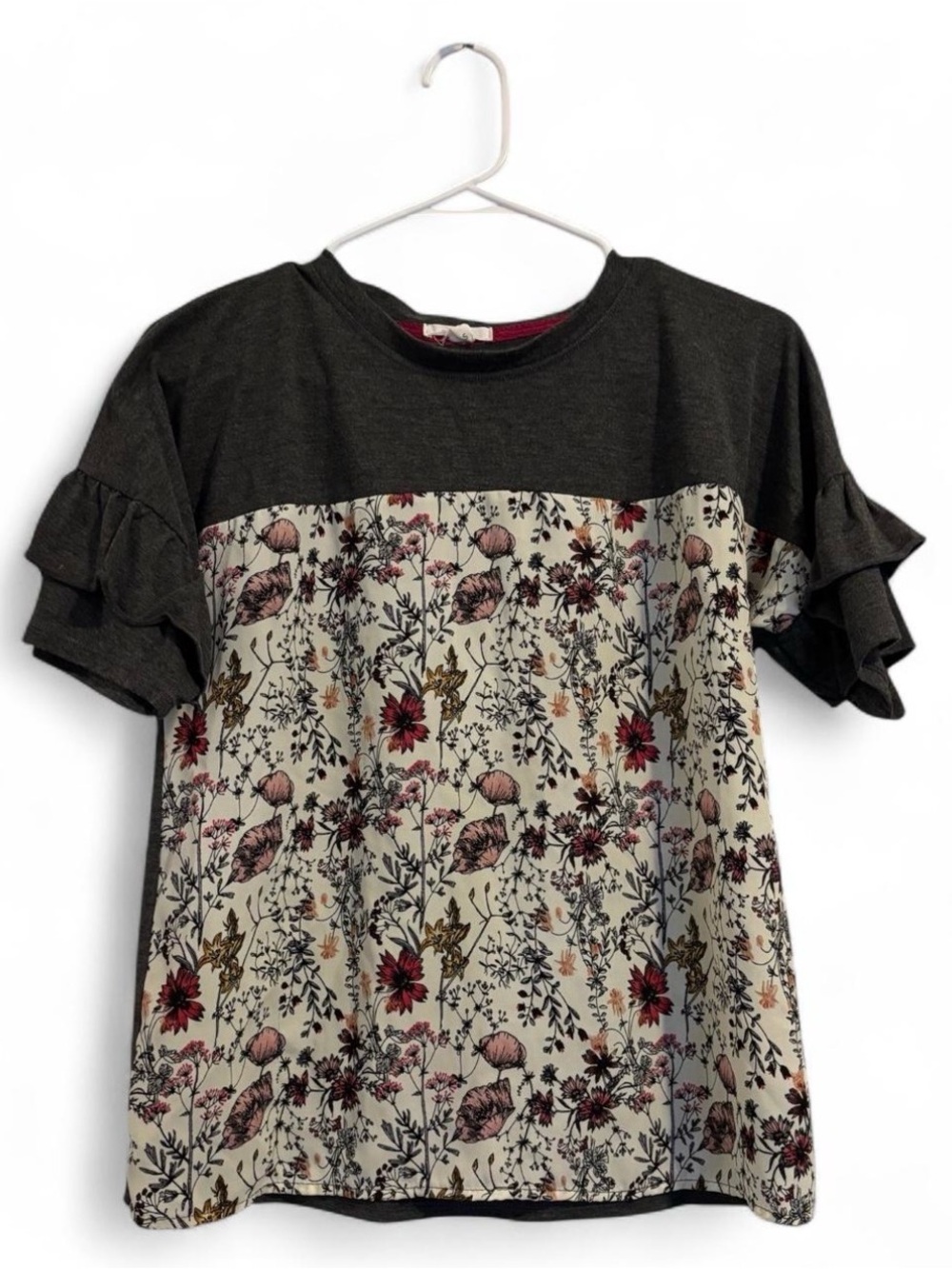 Maurices Floral Short Sleeve Top Casual Women’s Blouse